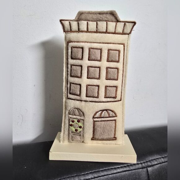 Set of two Wondershop Christmas Holiday Village Felt Wood House set - Picture 2 of 6